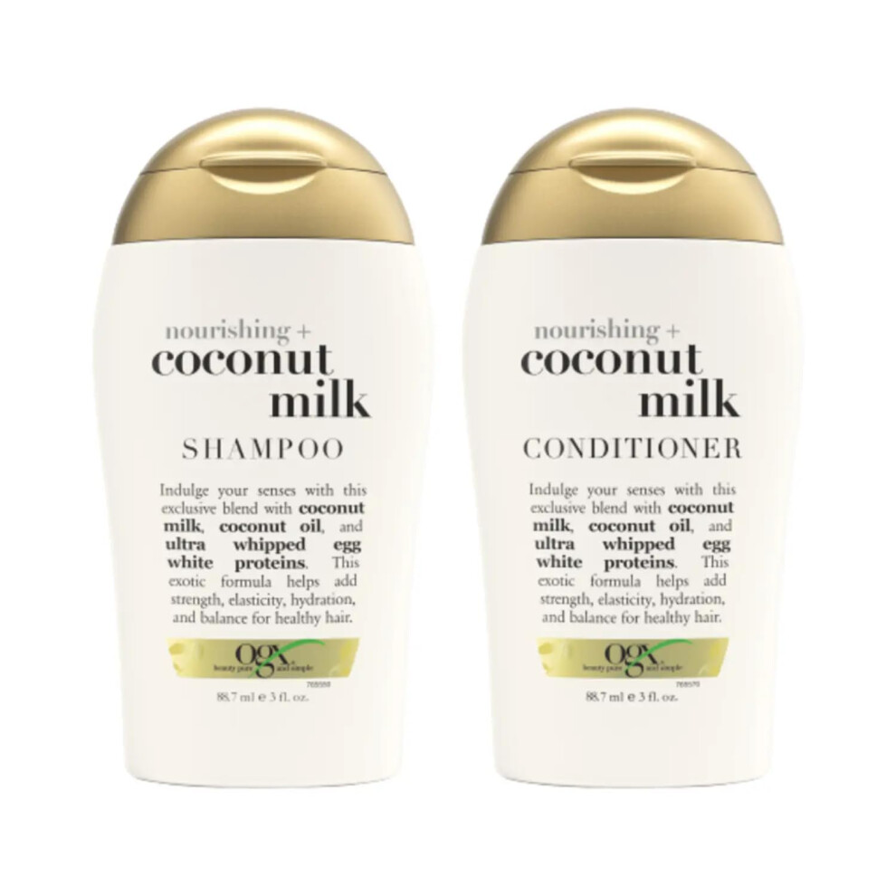 Ogx Nourishing Coconut Milk Shampoo & Conditioner Travel Size - 3 Oz. Each