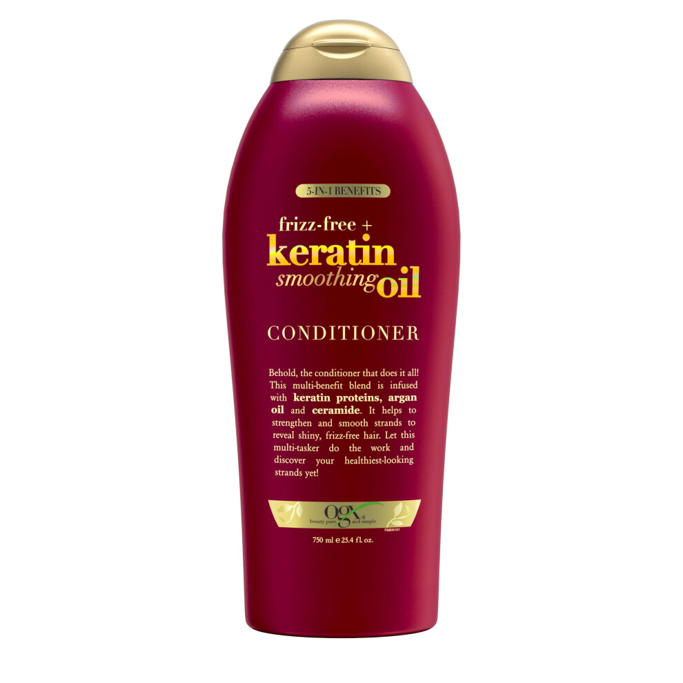 OGX Frizz-Free + Keratin Smoothing Oil Conditioner  25.4 fl oz