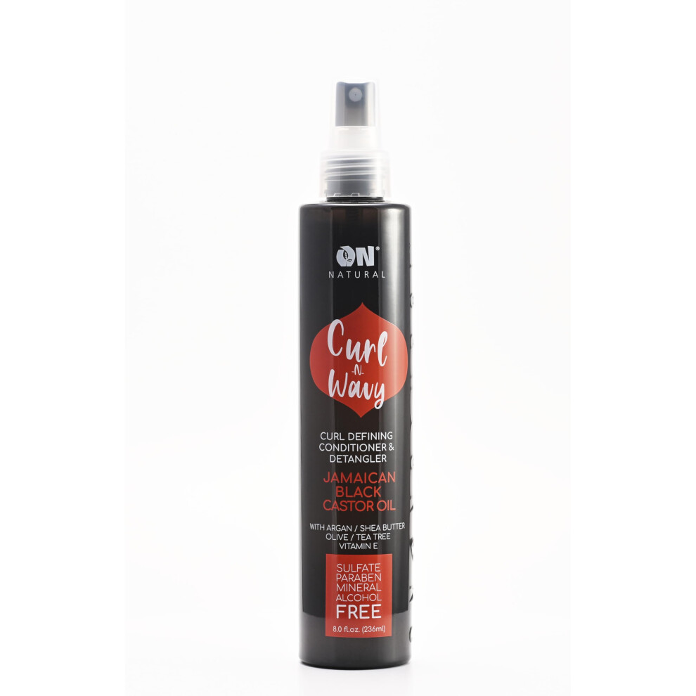 ON NATURAL CURL-N-WAVY CURL DEFINING CONDITIONER & DETANGLER [JAMAICAN BLACK CASTOR OIL] 8 OZ