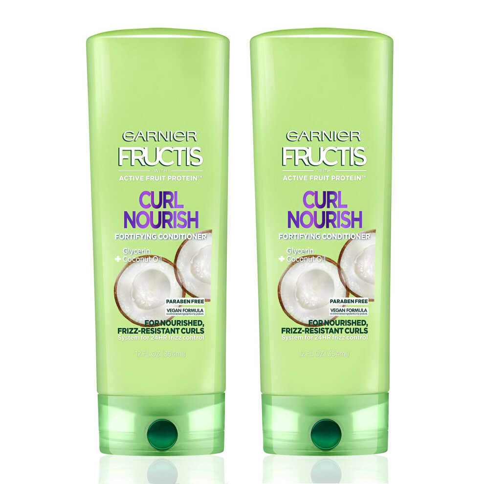 Garnier Hair Care Fructis Triple Nutrition Curl Nourish Conditioner  12 Fluid Ounce (Packaging May Vary)  2 Count