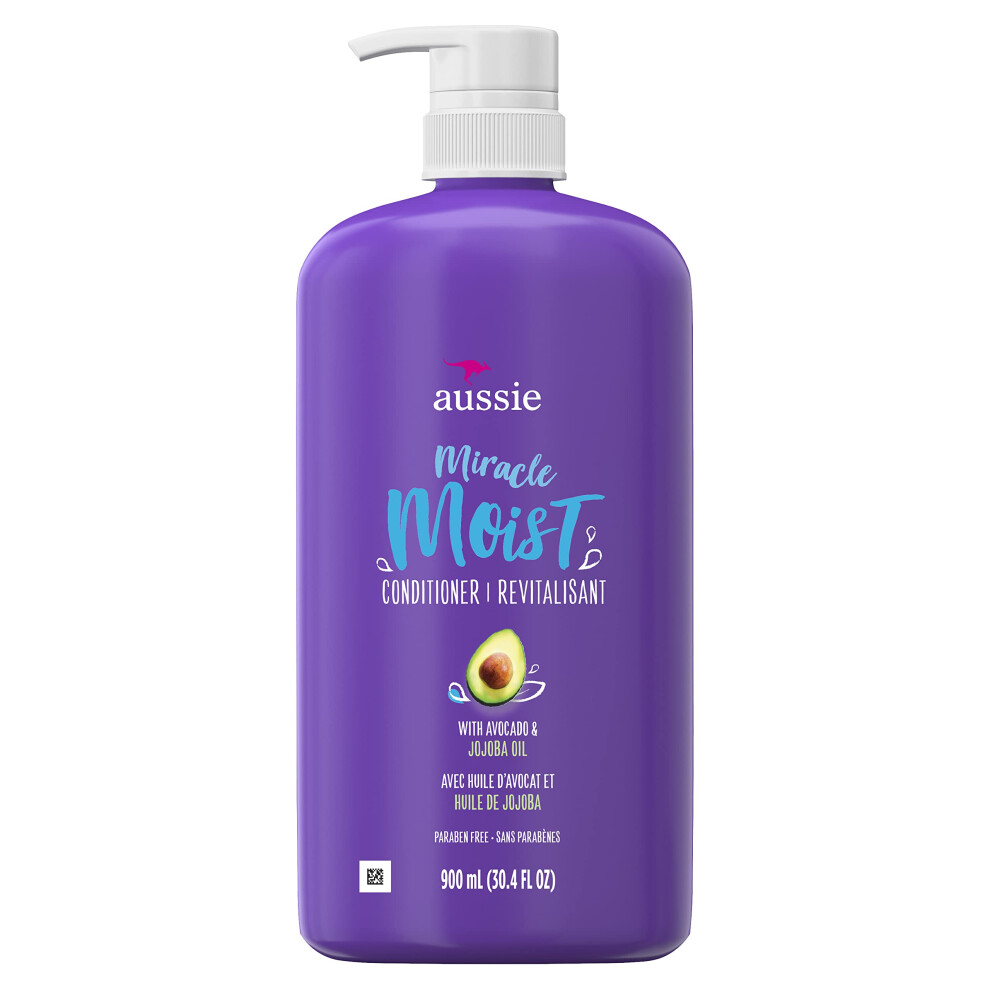 Aussie For Dry Hair Paraben-Free Miracle Moist Conditioner With Avocado & Jojoba  30.4 Fluid Ounce  4 Count