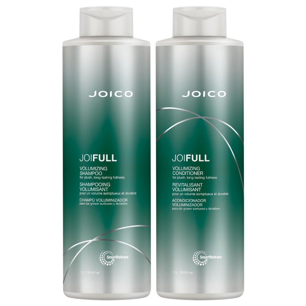 Joico JoiFULL Volumizing Shampoo & Conditioner Set | Plush & Long-Lasting Fullness | Boost Shine | For Fine / Thin Hair