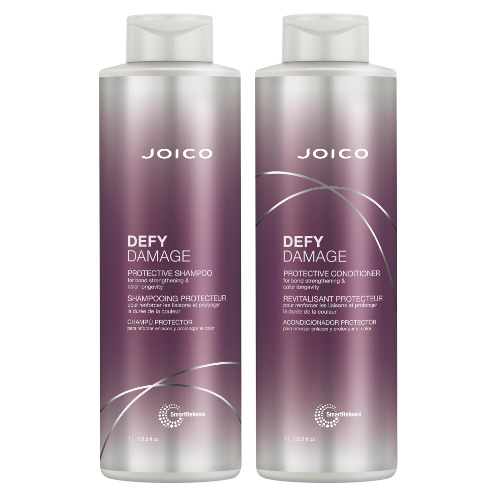 Joico Defy Damage Protective Shampoo & Conditioner Set | Preserve Hair Color | For Bond Strengthening & Color Longevity