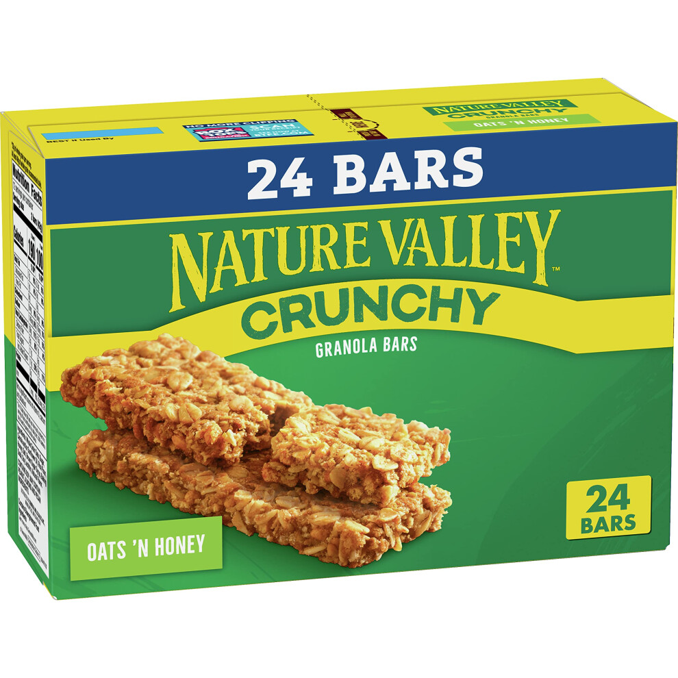 Nature Valley Crunchy Granola Bars Oats 'N Honey 24 Bars 17.88 Oz (12 Pouches)