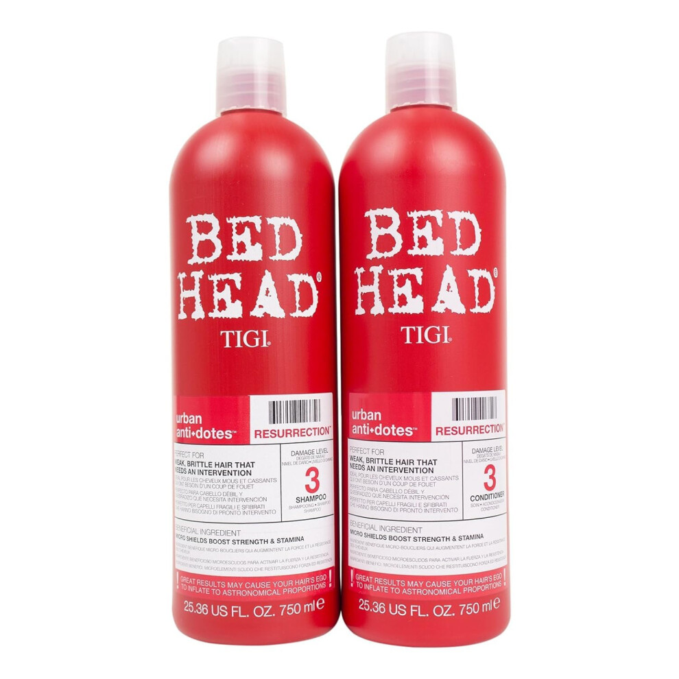 Tigi Bed Head Urban Antidotes Resurrection Conditioner Damage Level 3  25.36 Oz (Pack Of 2)