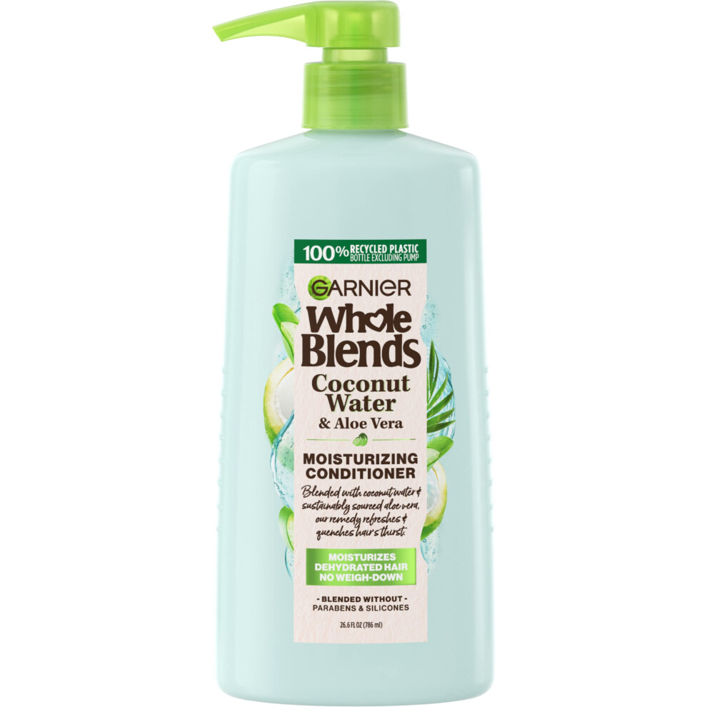 Garnier Whole Blends Coconut Water & Aloe Vera Refreshing Conditioner for Normal Hair  26.6 Fl Oz  1 Count (Packaging May Vary)