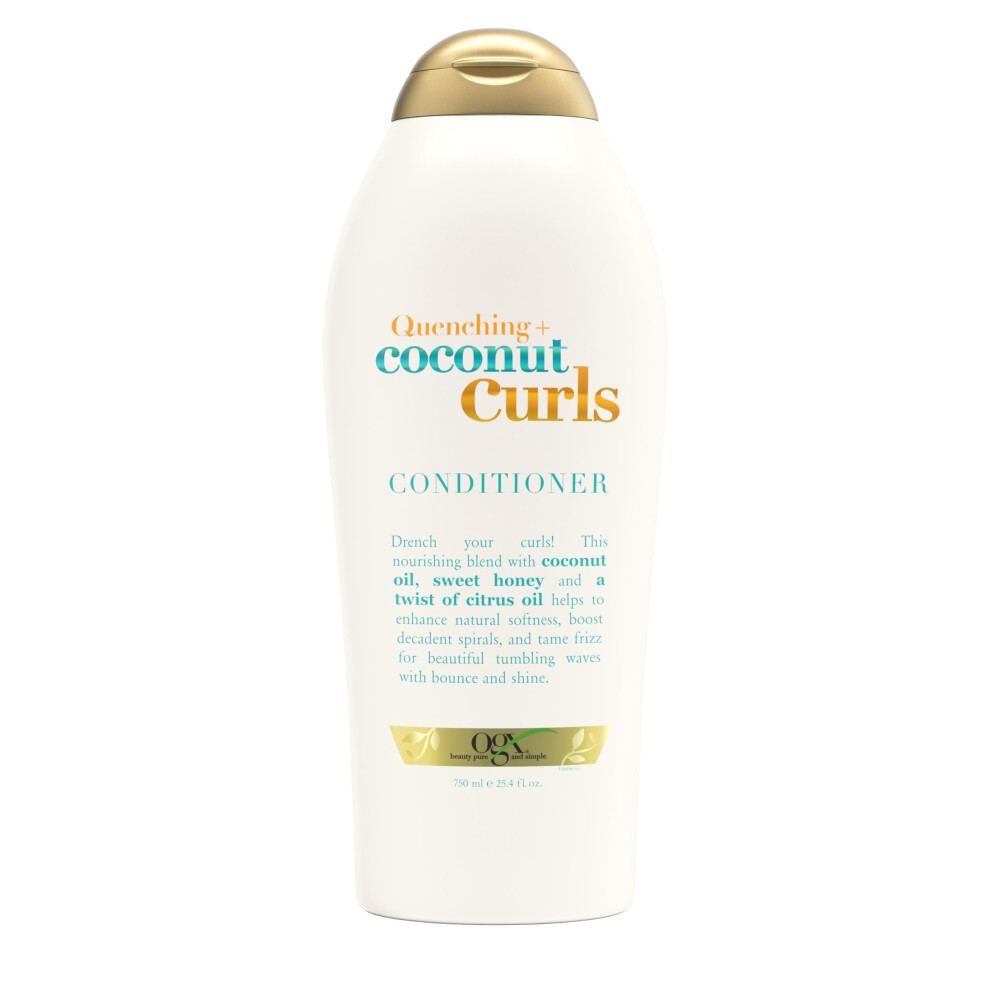 OGX Quenching + Coconut Curls  Moisturizing Conditioner for Curly Hair  Detangling  Curl Enhancing  25.4 fl oz