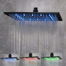 NeierThodore Remplacement de la pomme de douche carre LED de 16 pouces avec boule rotative