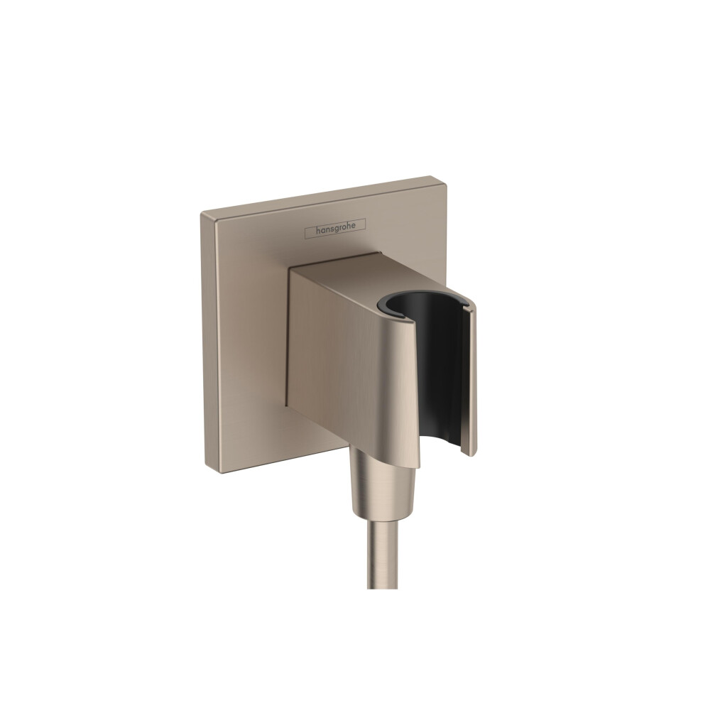 hansgrohe FixFit E Handheld Shower Wall Outlet 1/2-inch Thread Connection in Brushed Nickel  26889821