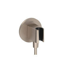 hansgrohe 26888821 FixFit S Handshower Holder in Brushed Nickel Wall Outlet Round