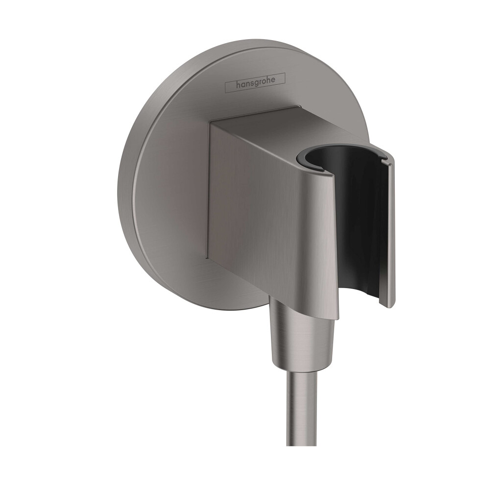 hansgrohe Handheld Shower Wall Outlet 1/2-inch Thread Connection in Brushed Black Chrome  26888341