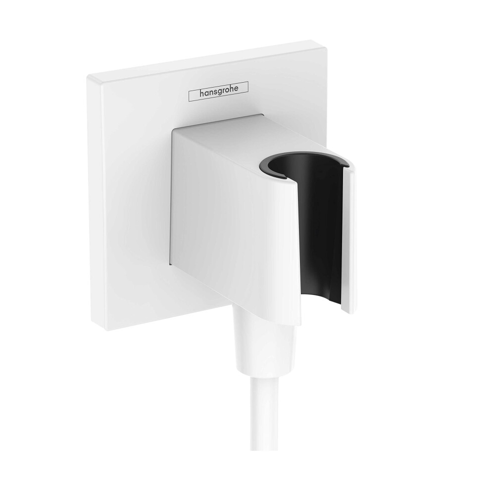 hansgrohe Handheld Shower Wall Outlet 1/2-inch Thread Connection in Matte White  26889701