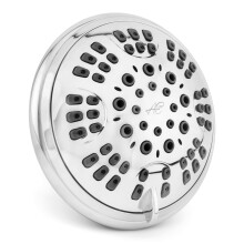 6 Function Adjustable Luxury Shower Head - High Pressure Boosting Wall Mount Bathroom Showerhead For Low Flow Showers 2.5 GPM - Chrome