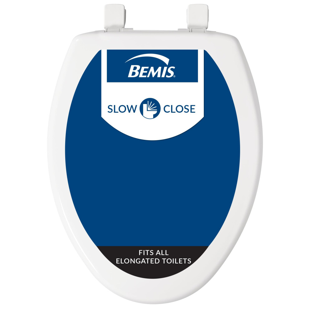 BEMIS 7300SLEC 000 Toilet Seat will Slow Close and Removes Easy for Cleaning  ELONGATED  White