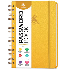 Clevere Fox Password Book Spiral - Internetadresse & Passwort Organizer mit laminierten alphabetischen Registerkarten - Passwort Keeper Journal -