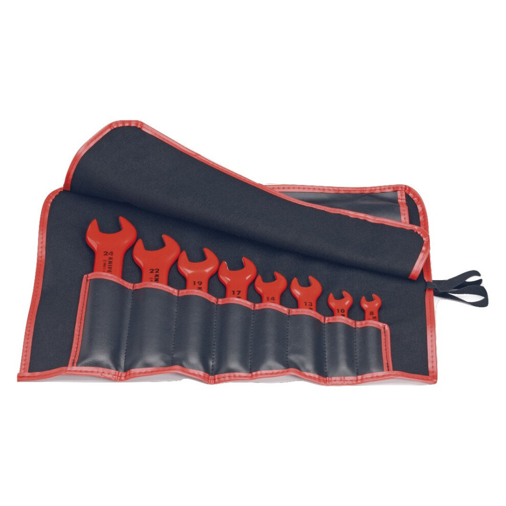 KNIPEX 8 Pc Open End Wrench Set  Metric  1000V Insulated