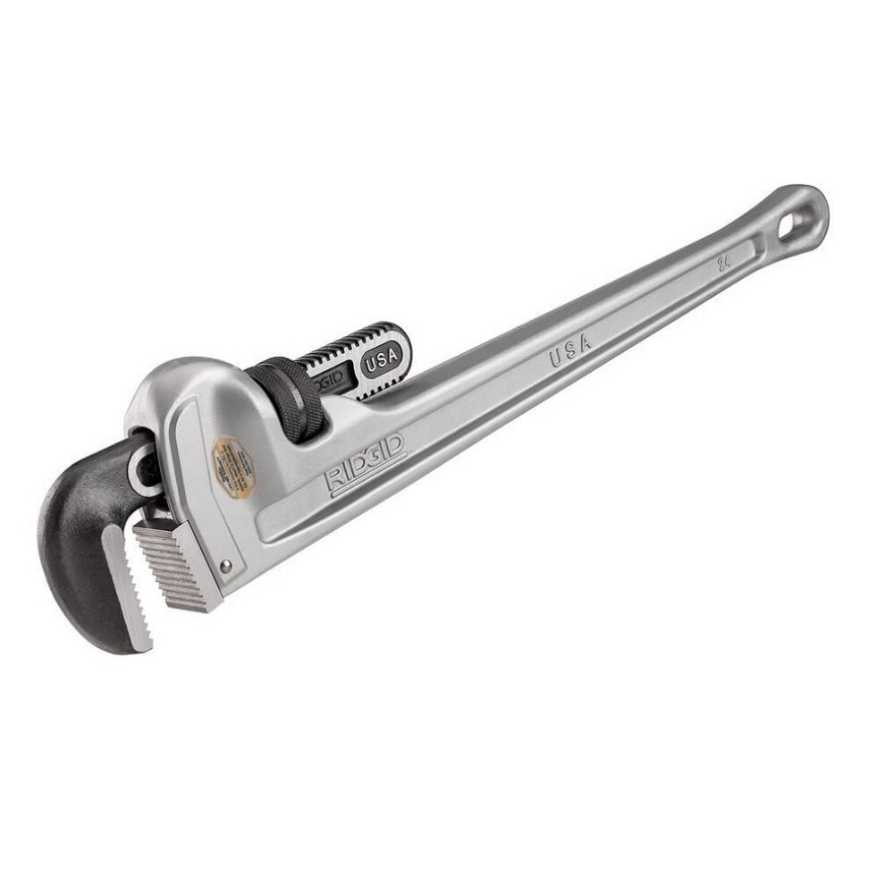 RIDGID 31105 Model 824 Aluminum Straight Pipe Wrench  24-inch Plumbing Wrench  grey