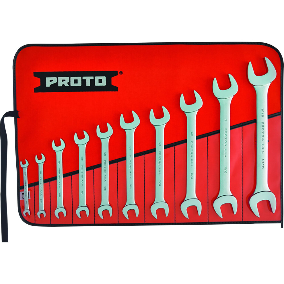 Proto 10 Piece Satin Open-End Wrench Set