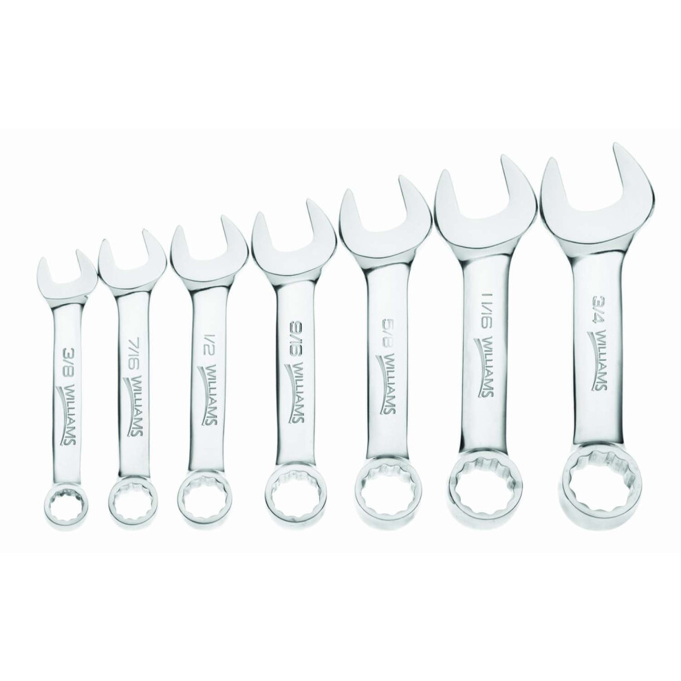 Williams JHW11030 7-Piece Stubby Combination Wrench Set