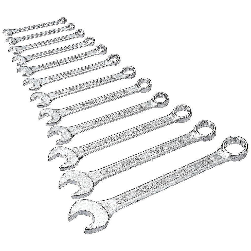 Stanley 2-Piece Combination Spanner Set Chrome