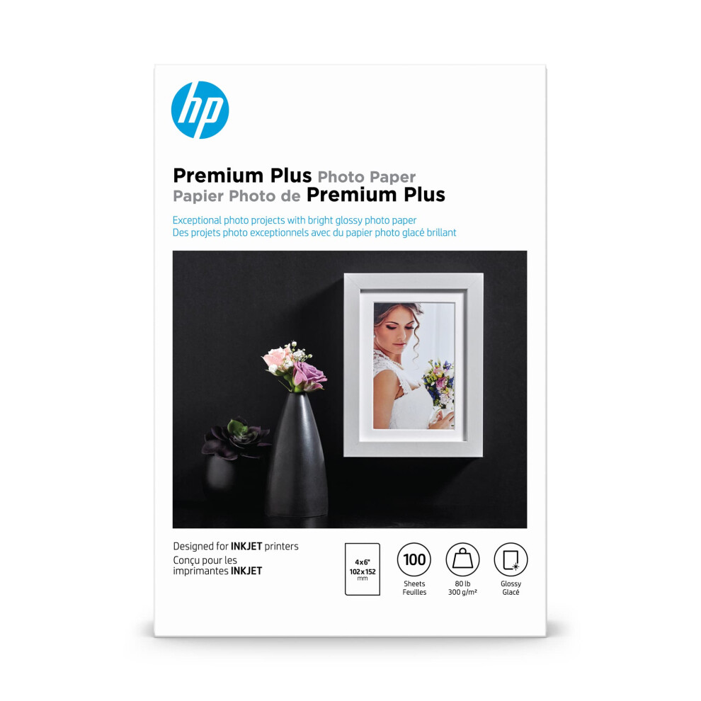 HP Premium Plus Photo Paper  Glossy  4x6 in  100 sheets (CR668A)