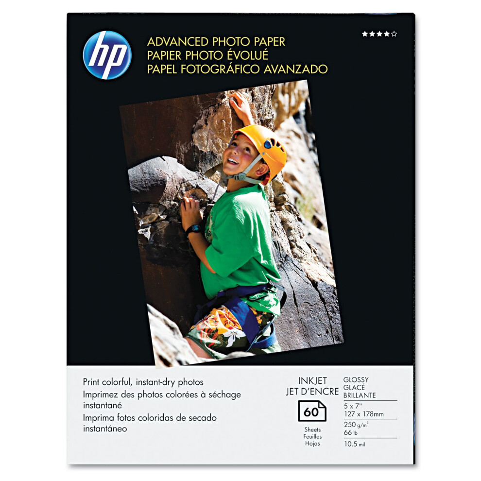 HP Advanced Photo Paper  Glossy  5x7 in  60 sheets (Q8690A)