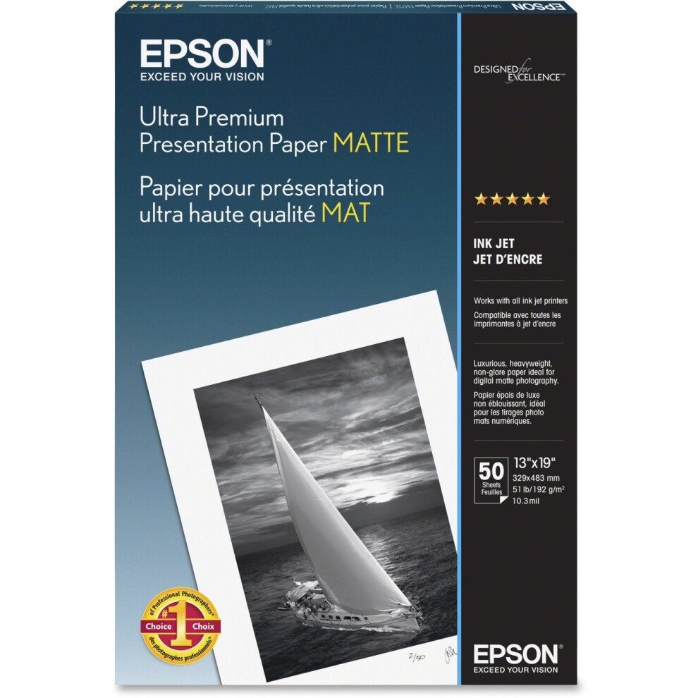 Epson Ultra Premium Matte Presentation Paper  13 x 19  White  50/Pack