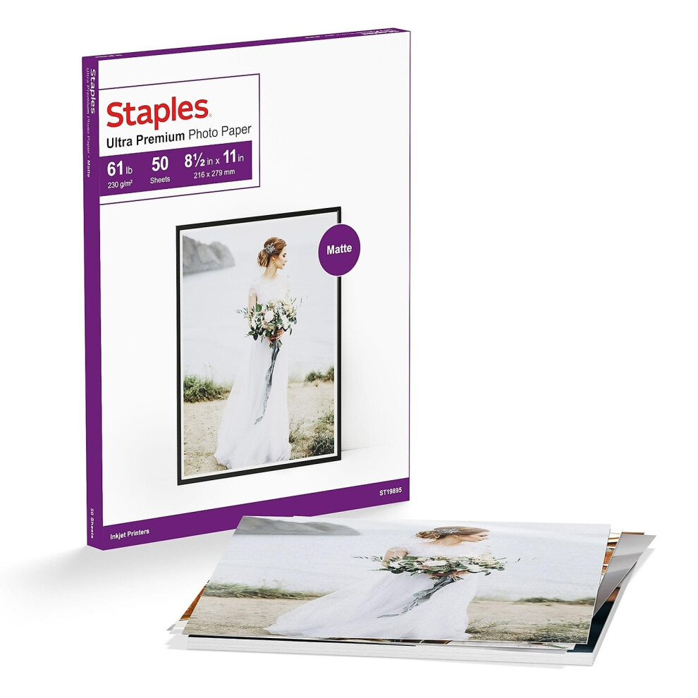 Staples Photo Supreme Paper  8 1/2"" x 11""  Double Sided Matte  50/Pack