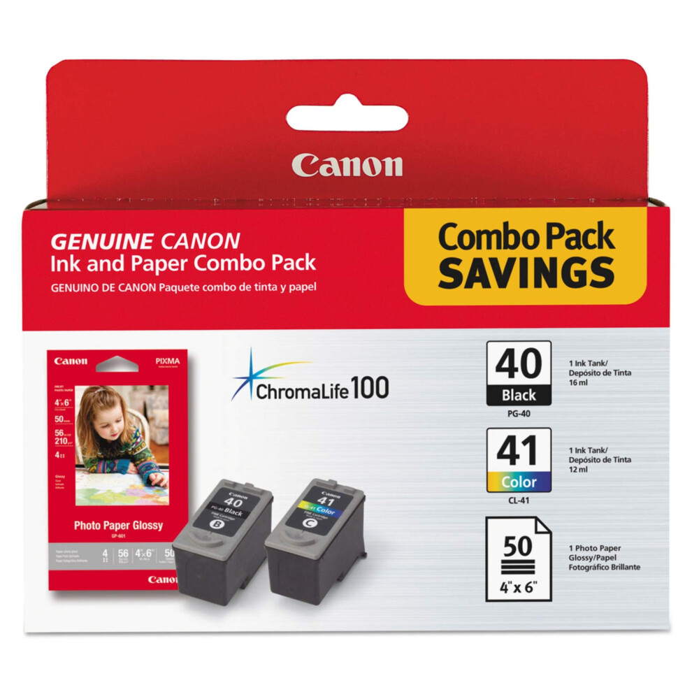 Canon PG-40/CL-41 & Photo Paper Glossy Combo Pack