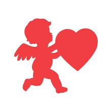 Kiiltv punainen paperi Cupid - 10,5"" (1 kpl) - Eloisa ja vastustamaton askartelukoristelu - Tydellinen ystvnpivhihin ja erikoistilaisuuksiin