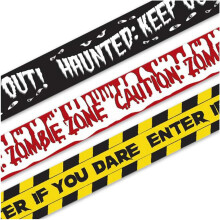 Babigo Halloween Zombie Caution Tape & Zombie Posters Pack Fright Tape Bundle for Zombie Party or Halloween Party