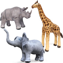 Jet Creations Safari Animal 3 Pack Elephant Giraffe Rhino Party Decoration Toy for Endless Fun Decor Balloons for Kids Adults Birthday Hal