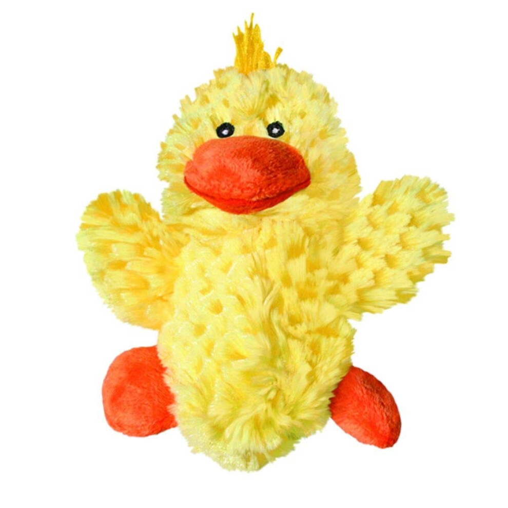 KONG - Plush  Low Stuffing Squeak Duck Dog Toy - Replacement Squeaker Included- For Small Dogs