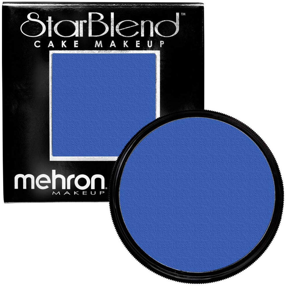 Mehron Makeup StarBlend Cake Makeup | Wet/Dry Pressed Powder Face Makeup | Powder Foundation | Blue Face Paint & Body Paint 2 oz (56g)