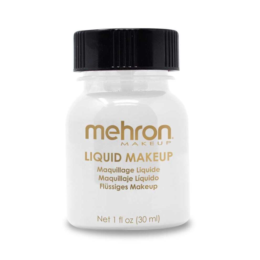 Mehron White Liquid Face and Body Paint (1 oz)  Highly Pigmented  Water-Based  Smudge-Proof  Long-Lasting  Versatile Application  Water Repe