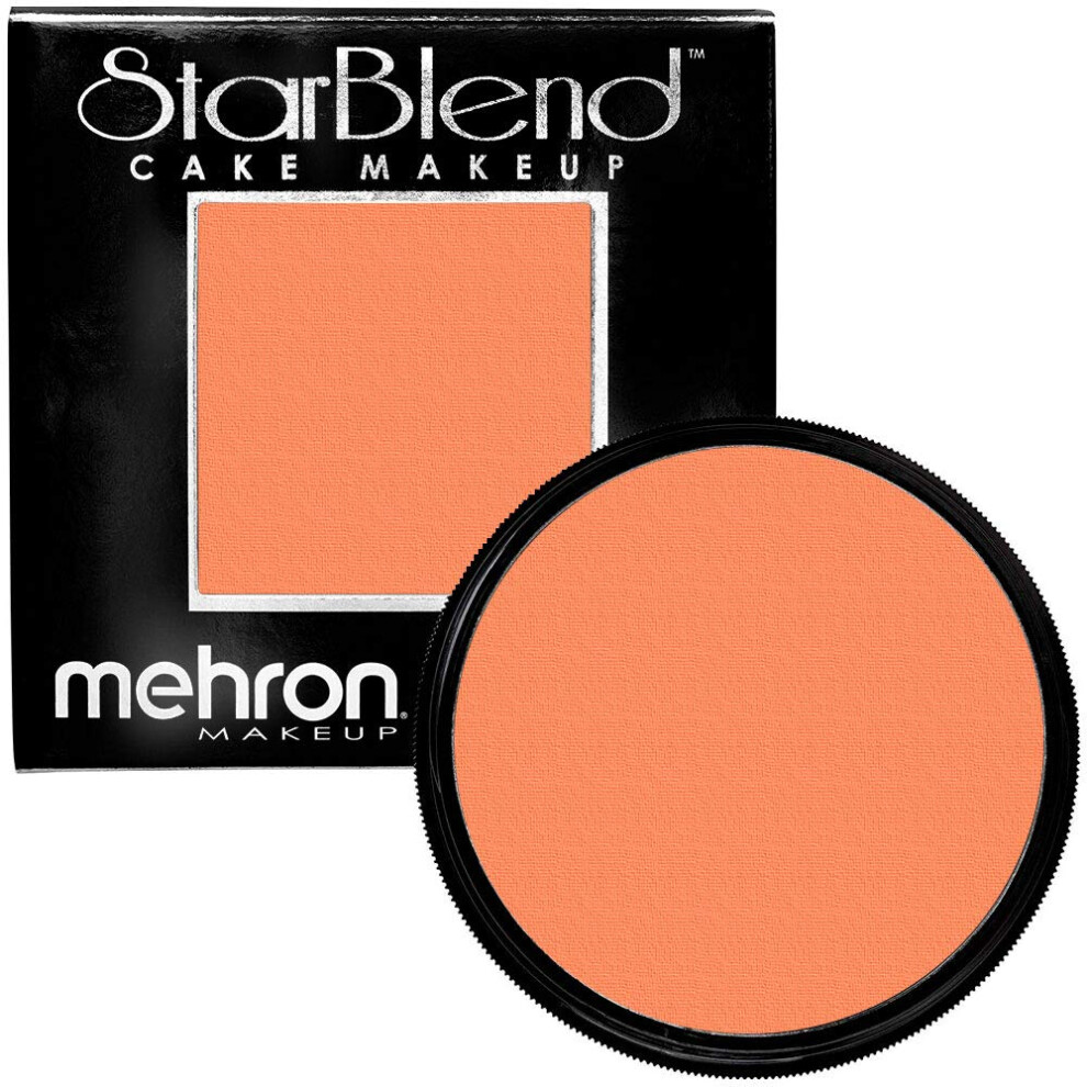 Mehron Makeup StarBlend Cake Makeup | Wet/Dry Pressed Powder Face Makeup | Powder Foundation | Orange Face Paint & Body Paint 2 oz (56g)