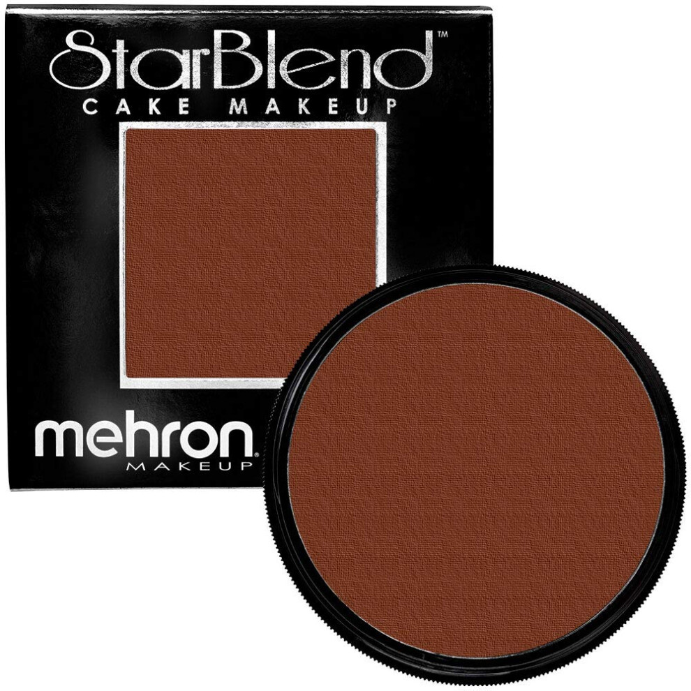 Mehron Makeup StarBlend Cake Makeup | Wet/Dry Pressed Powder Face Makeup | Powder Foundation | Sable Brown Face Paint & Body Paint 2 oz (56g