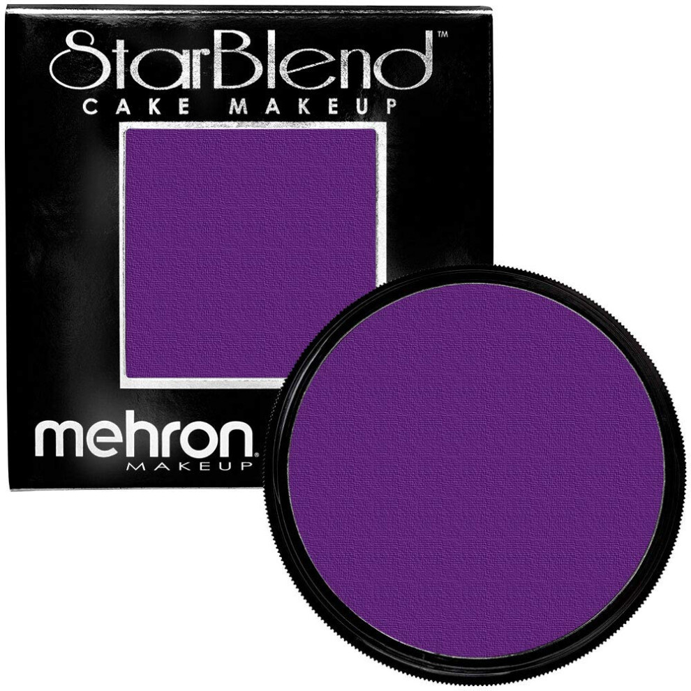 Mehron Makeup StarBlend Cake Makeup | Wet/Dry Pressed Powder Face Makeup | Powder Foundation | Purple Face Paint & Body Paint 2 oz (56g)