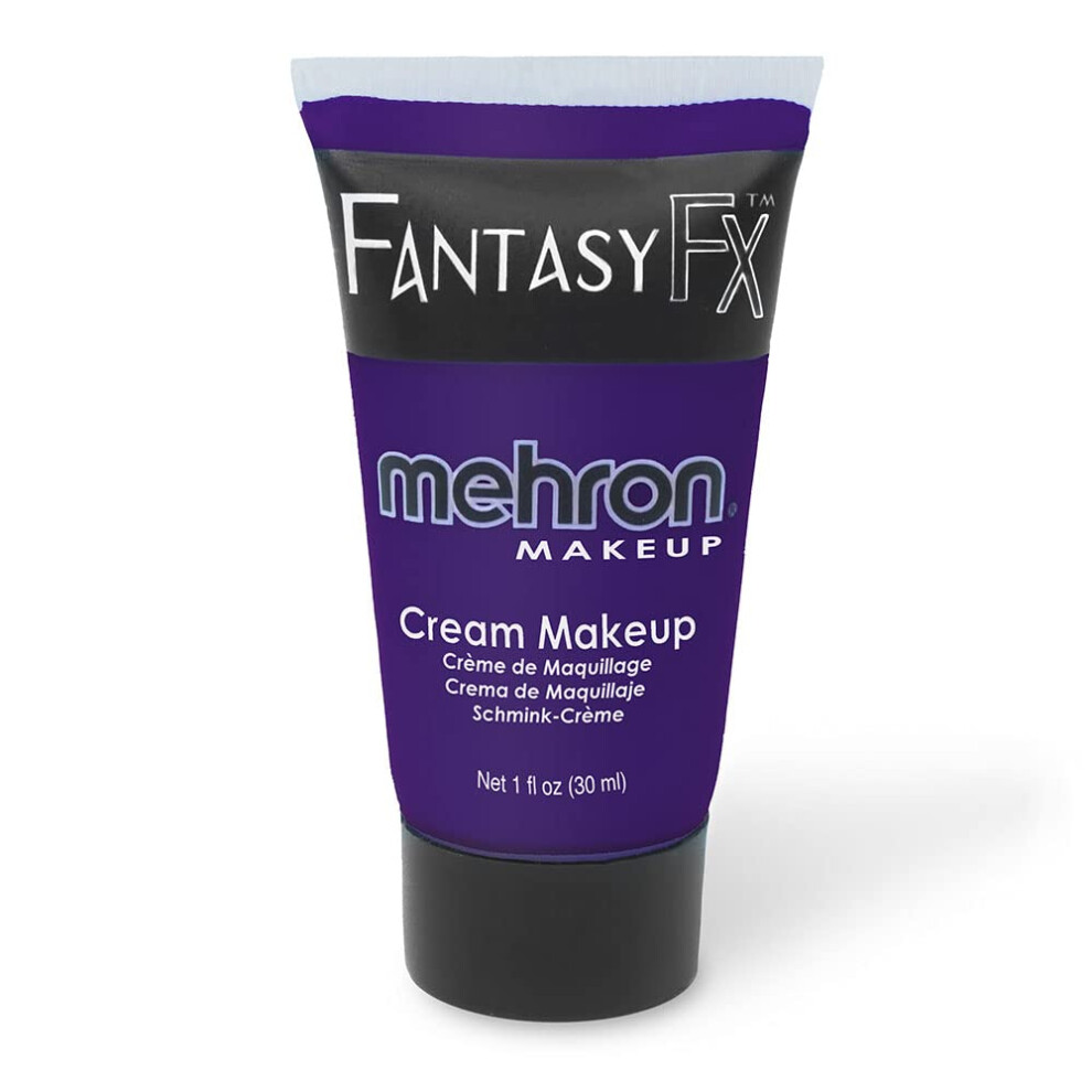 Mehron Makeup Fantasy FX Cream Makeup | Water Based Halloween Makeup | Purple Face Paint & Body Paint For Adults 1 fl oz (30ml) (Purple)