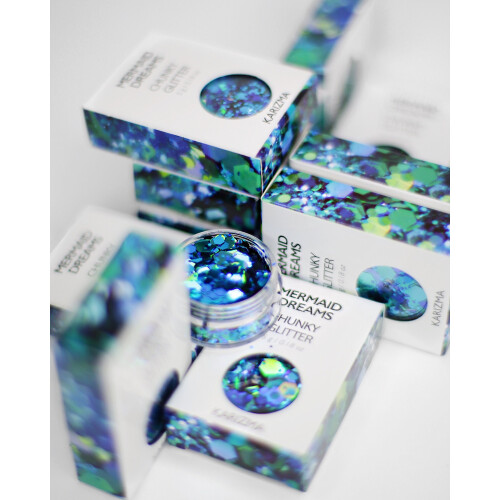 KARIZMA Λάμψη Γοργόνας. 10g Chunky Glitter για Πρόσωπο, Μαλλιά, Μάτια, Σώμα 2