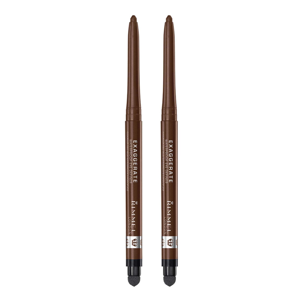 Rimmel London exaggerate auto waterproof eye definer  rich brown  2 Count