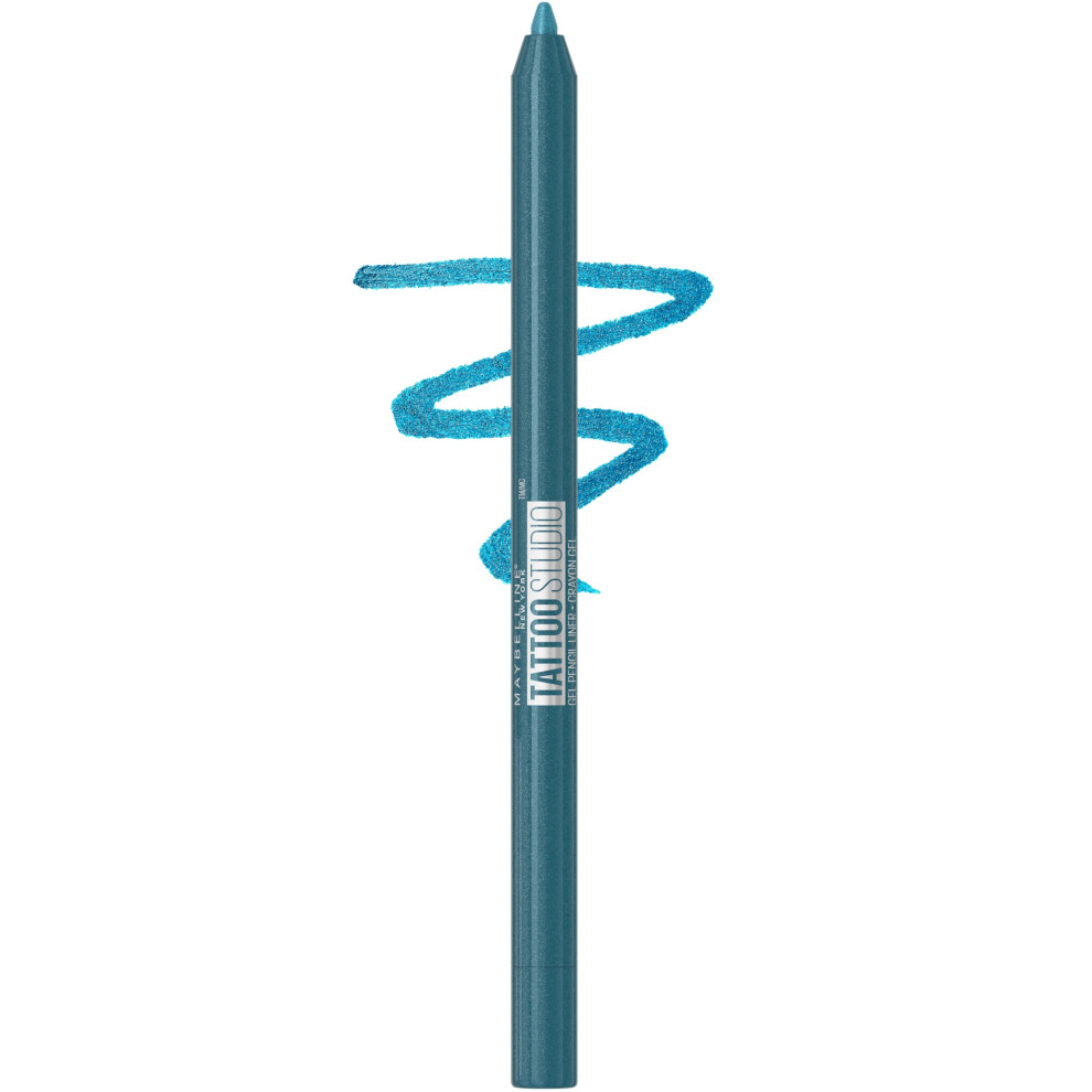 MAYBELLINE Tattoo Studio Sharpenable Eyeliner Pencil  36 Hour Wear  Waterproof  Blue Disco  1 Count