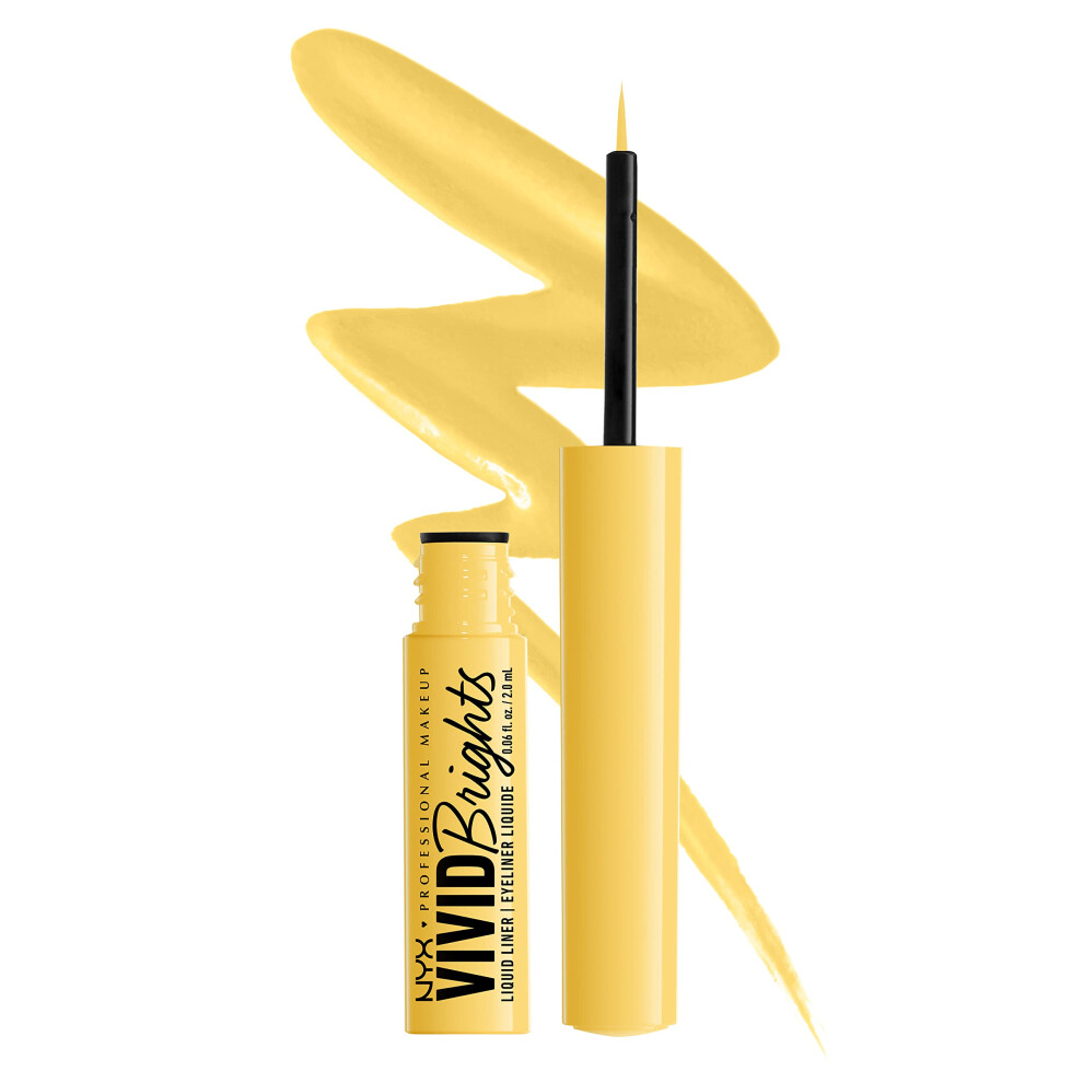 NYX PROFESSIONAL MAKEUP Vivid Brights Liquid Liner  Smear-Resistant Eyeliner with Precise Tip - Had Me At Yellow