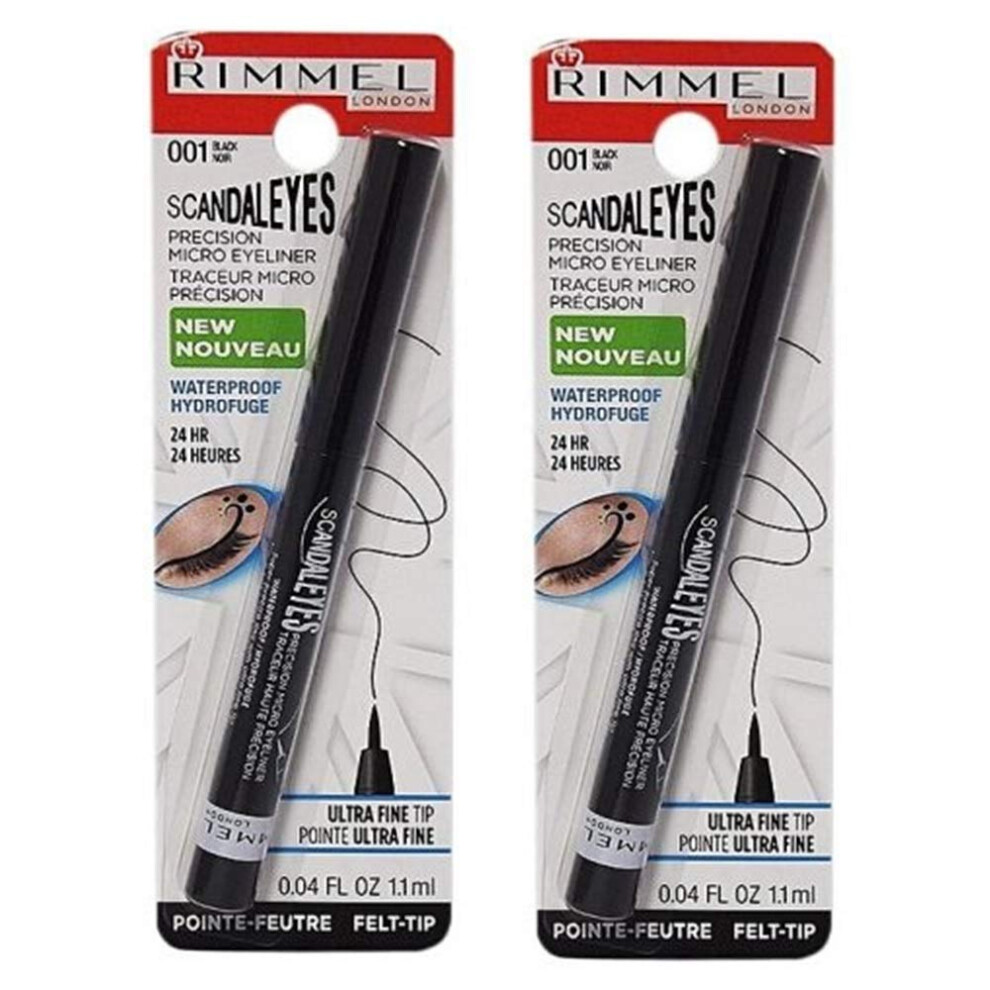 Pack of 2 Rimmel London Scandal Eyes Precision Micro Eyeliner  Black 001