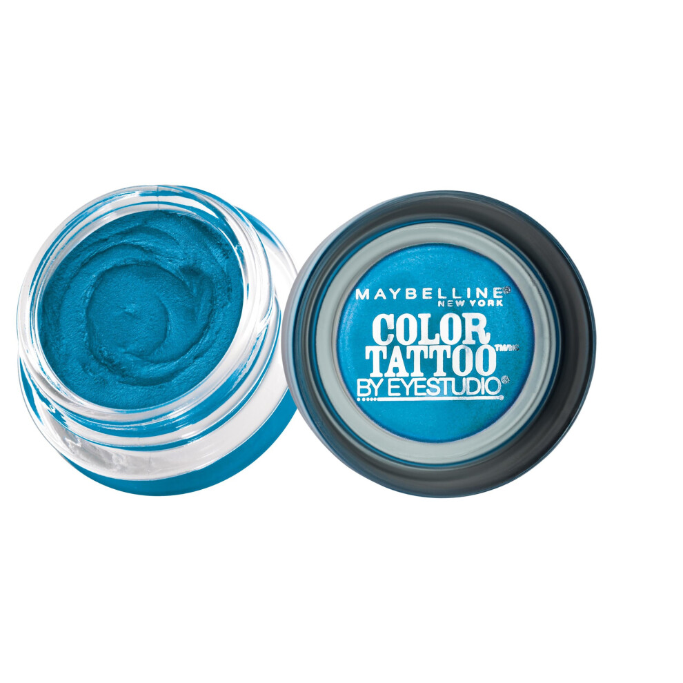 Maybelline New York Eyestudio ColorTattoo Metal 24HR Cream Gel Eyeshadow  Tenacious Teal  0.14 Ounce (1 Count)