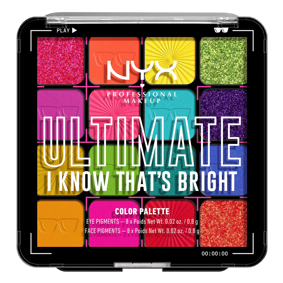 NYX PROFESSIONAL MAKEUP  Ultimate Shadow Palette  Eyeshadow Palette - I Know That's Bright