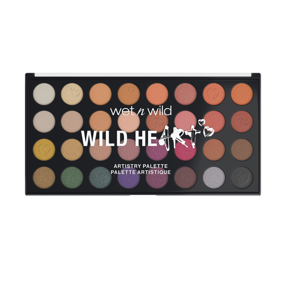 wet n wild Artistry Eyeshadow Makeup Palette Wild Heart  32-Piece Makeup Set  Highly-Pigmented Matte  Shimmer  Metallic Finishes  Long Lasti