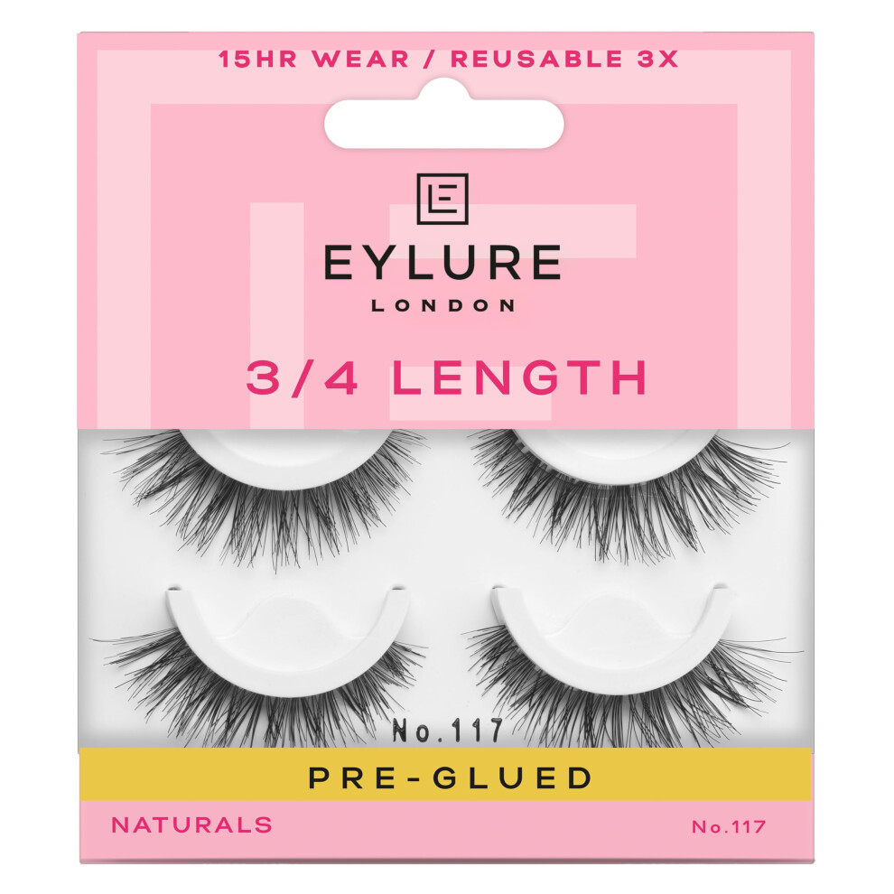 Eylure Pre-Glued Wispy Light Texture Eyelashes  No.117  Twin Pack