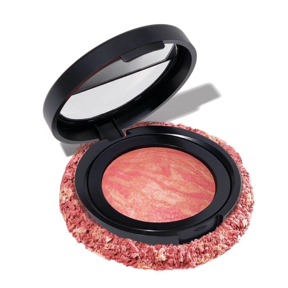 LAURA GELLER NEW YORK Baked Blush-n-Brighten Marbleized Blush - Coral Cove - Creamy Lightweight - Natural Finish