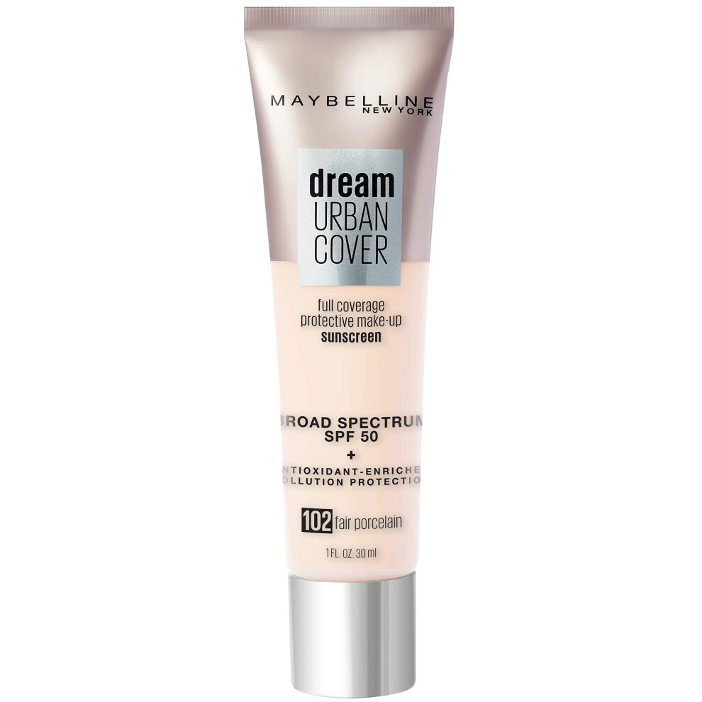 Maybelline Dream Urban Cover Flawless Coverage Foundation Makeup  SPF 50  Fair Porcelain